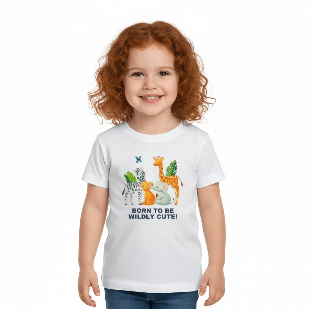 Born to be Wildly Cute Cotton T-Shirt (Boys & Girls) - cutekidz - www.cutekidz.co.za