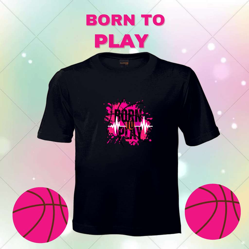 Girls Born to Play Cotton T-Shirt - cutekidz - www.cutekidz.co.za
