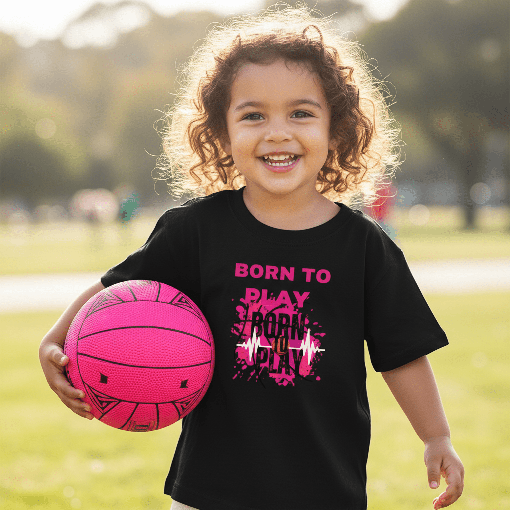 Girls Born to Play Cotton T-Shirt - cutekidz - www.cutekidz.co.za