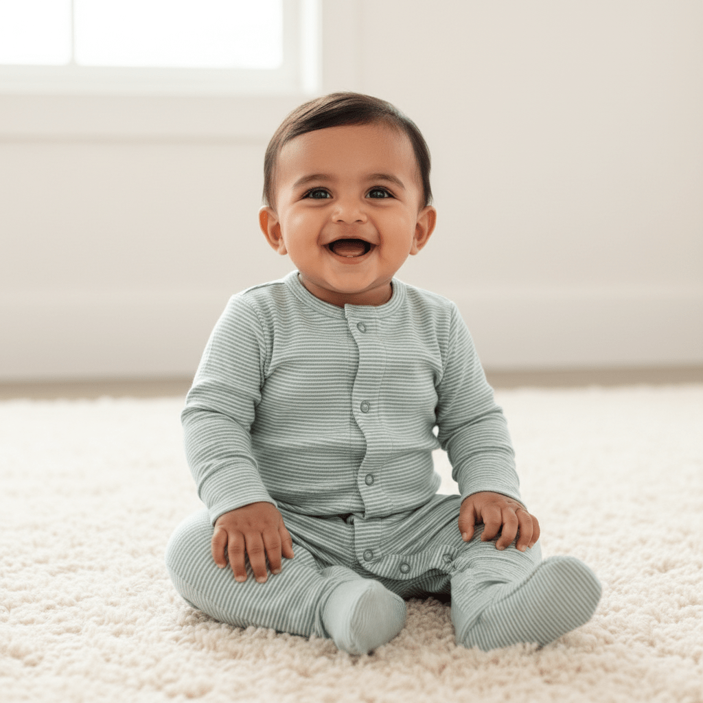 Sage Stripe Romper - www.cutekidz.co.za