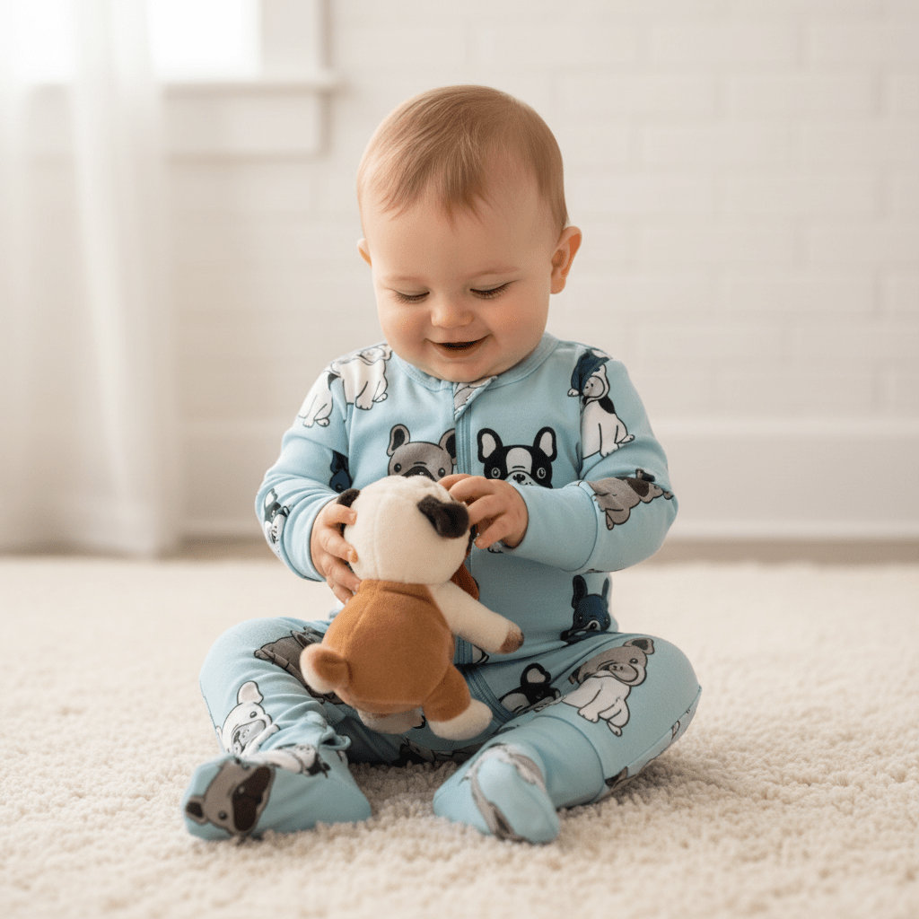 SOFT & STRETCHY BOSTON DOG JUMPSUIT - www.cutekidz.co.za