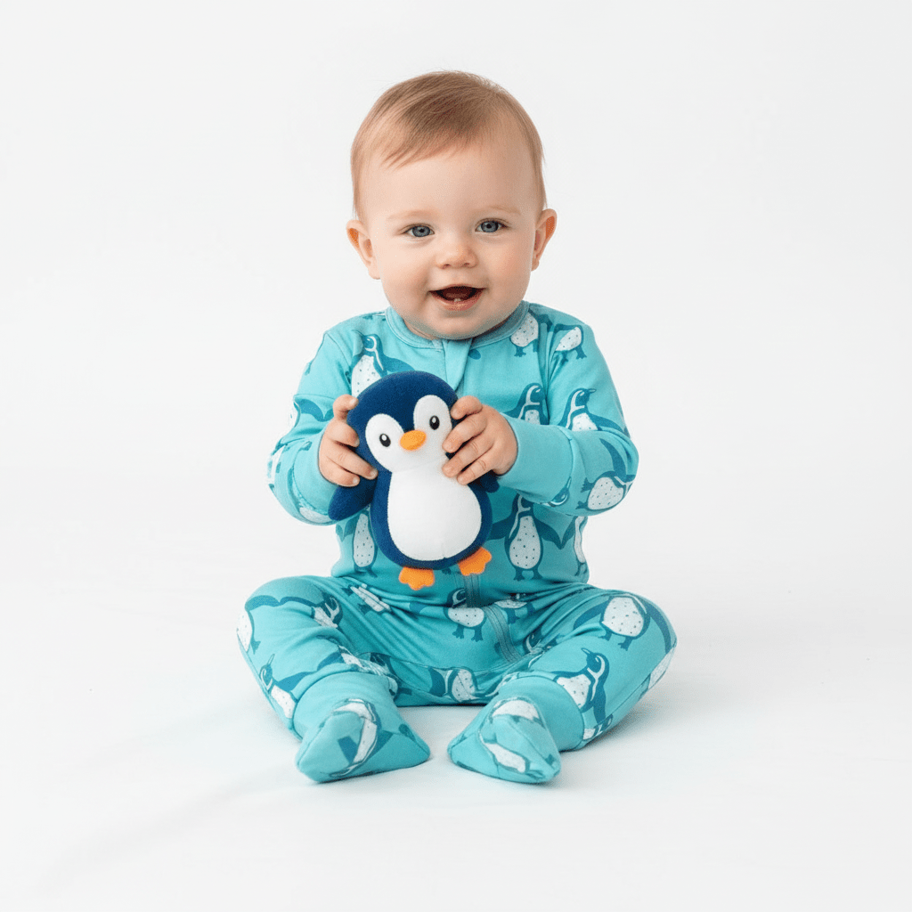 SOFT & STRETCHY PENGUIN ROMPER - www.cutekidz.co.za