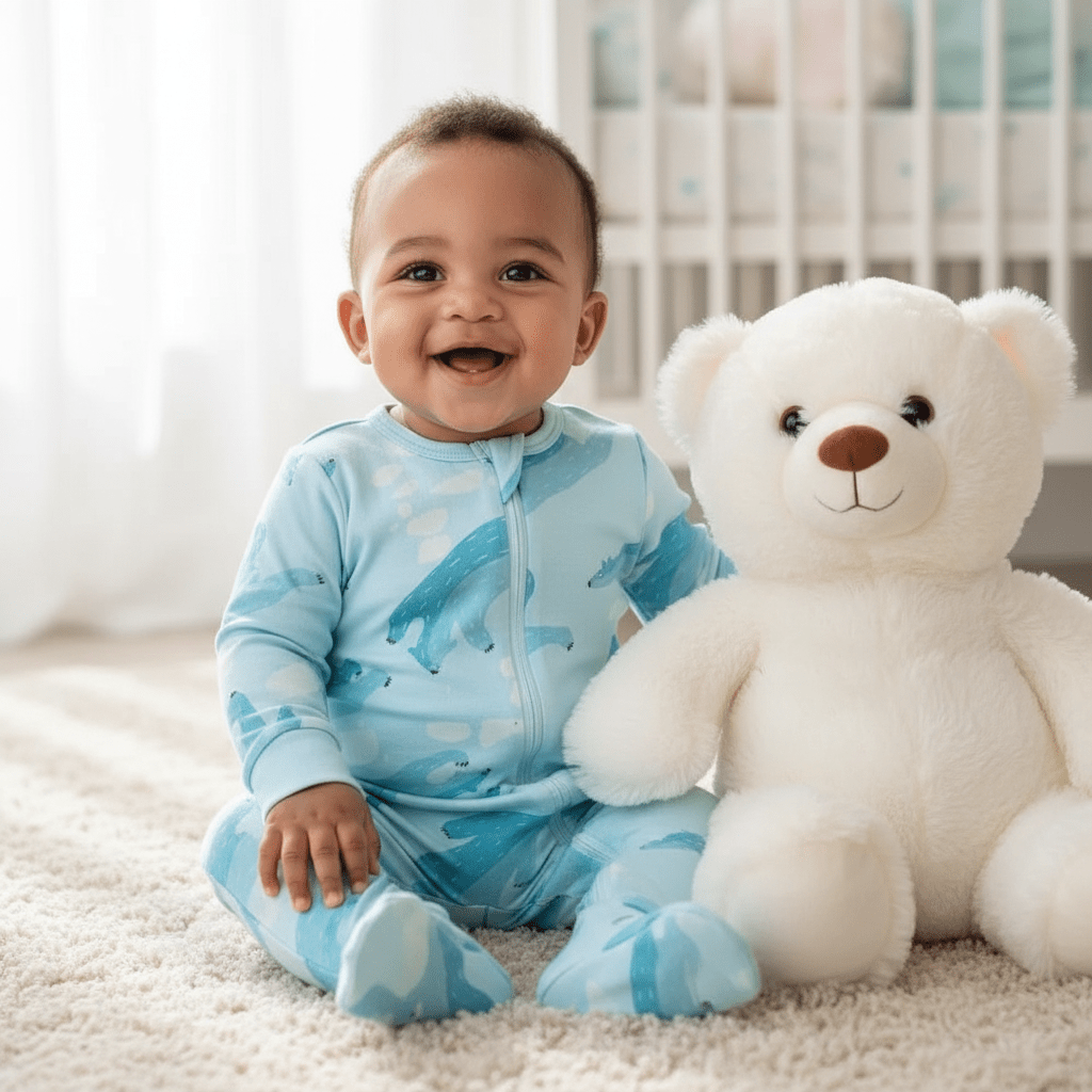 SOFT & STRETCHY POLAR BEAR JUMPSUIT - www.cutekidz.co.za