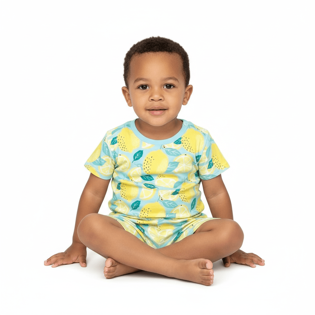 SOFT & STRETCHY SUMMER PJ’S – LEMONS - www.cutekidz.co.za