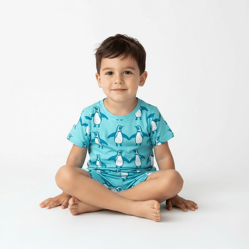 SOFT & STRETCHY SUMMER PJ’S – PENGUIN - www.cutekidz.co.za