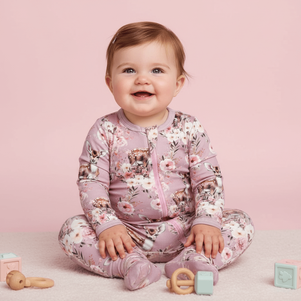 SOFT & STRETCHY ZIPPER JUMPSUIT – DEER - www.cutekidz.co.za