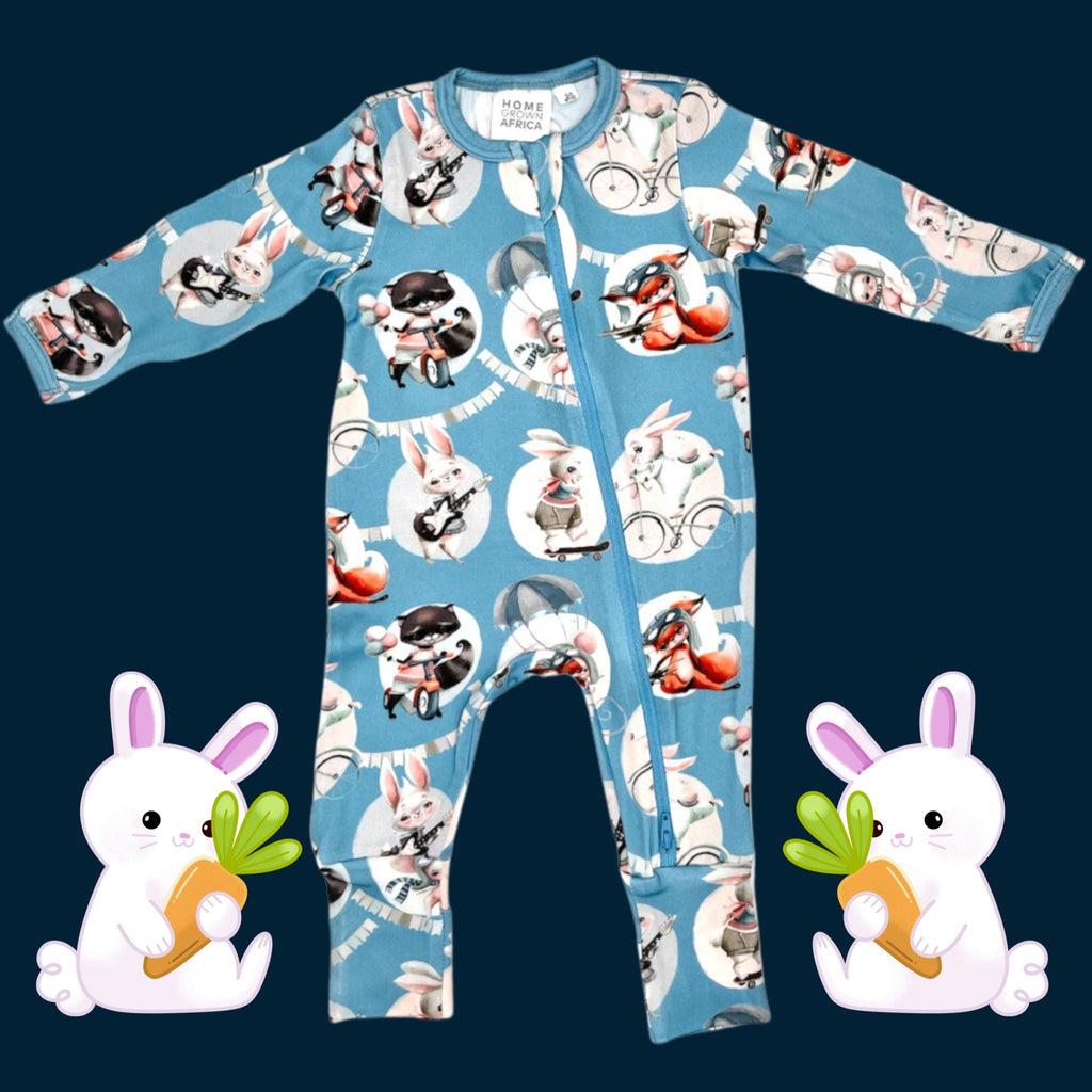 SOFT & STRETCHY FURRY FRIENDS JUMPSUIT - www.cutekidz.co.za