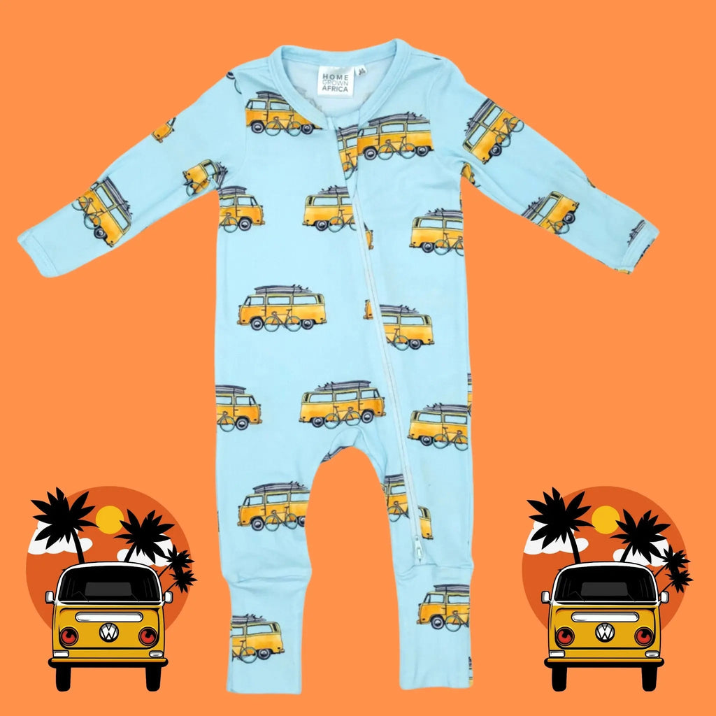 SOFT & STRETCHY ZIPPER JUMPSUIT – RETRO VAN - www.cutekidz.co.za